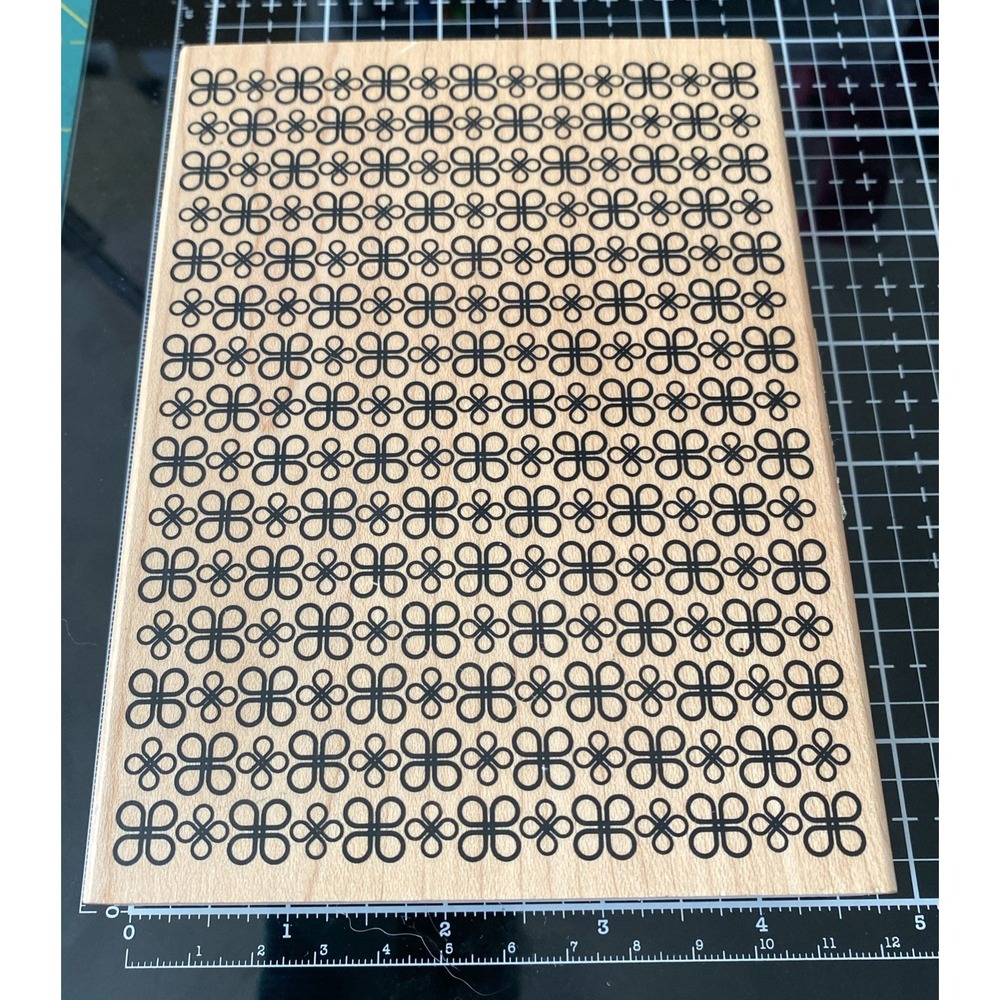 Inkadinkado Modern Flowers Shapes Patterns‎ Large Wood Mounted Rubber Stamp
